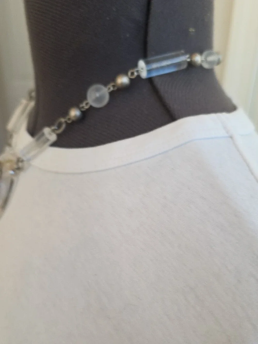 Vintage Lucite & Metal Statement Necklace
